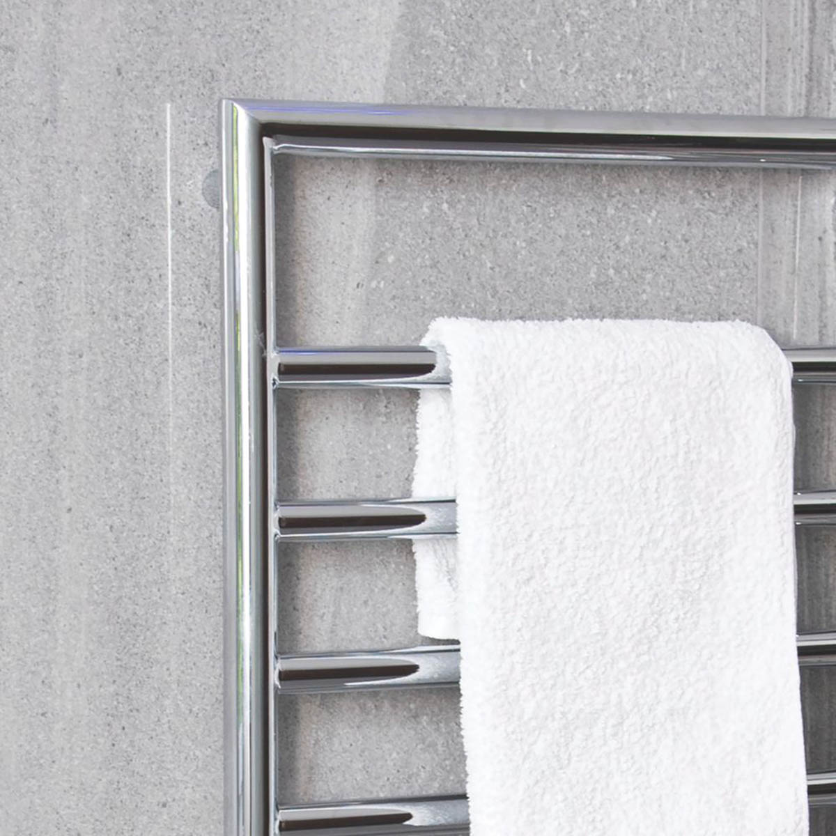 Towelrads Towel Rail Radiator Chrome Flat Bathroom Warmer Ladder (H)90x(W)50cm - Image 3