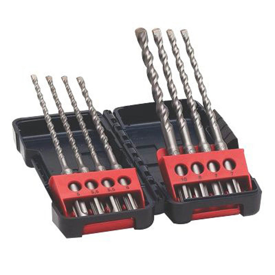 Bosch Hammer Drill Bit Set SDS Plus Shank Tough Box Carbide Tip Durable 8 Pcs - Image 1