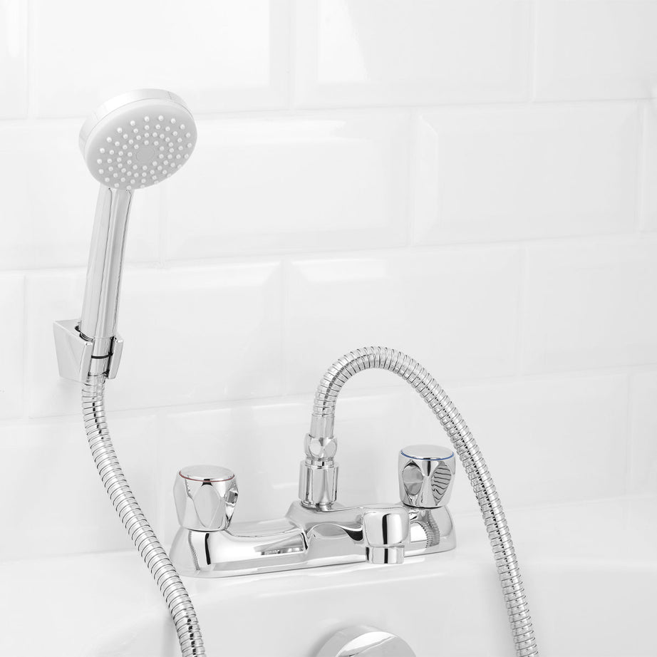 GoodHome Bath Shower Mixer Tap Calp Brass Chrome-plated 230x82x136mm - Image 2