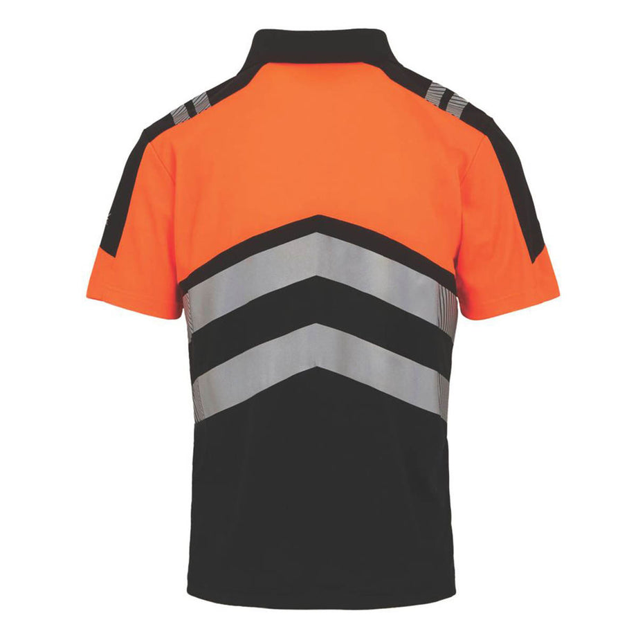 Regatta Hi-Vis Polo Shirt Mens Regular Black Orange Reflective Large 42" Chest - Image 2