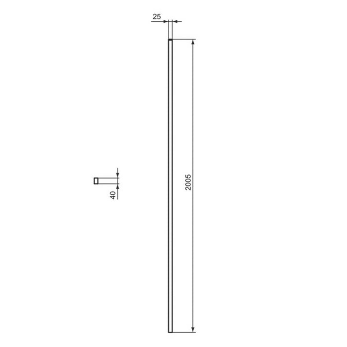 Ideal Standard Shower Additional Wall Extension Profile I.life Silver 25x2005mm - Image 3
