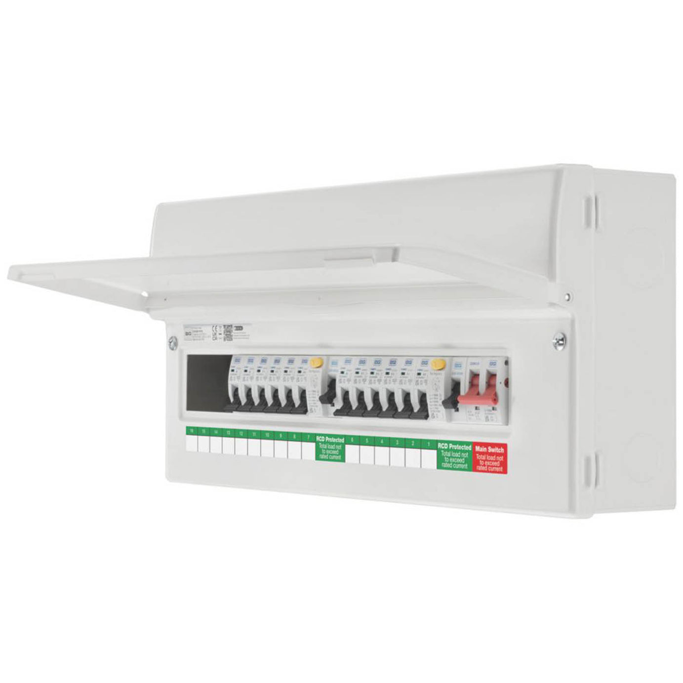 British General Consumer Unit Circuit Protection 16-Module 12-Way Part-Populated - Image 1