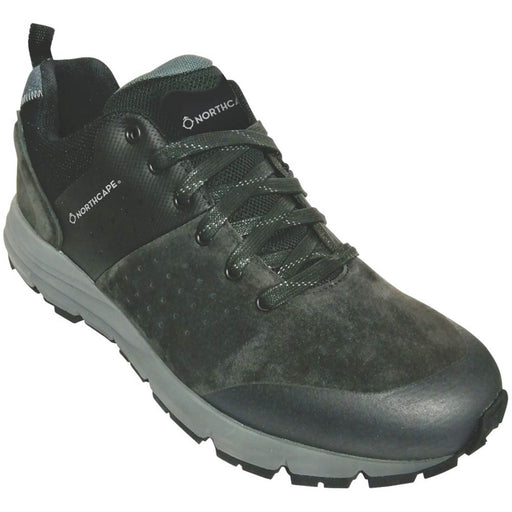 Work Trainers Mens Standard Fit Black Leather Non Safety Shoes Size 10 - Image 1