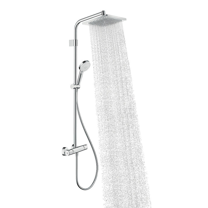 Hansgrohe Thermostatic Mixer Shower Crometta E HP Rear-Fed Exposed 3 Spray Set - Image 2