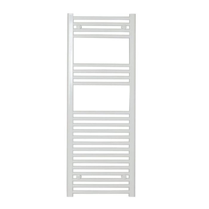 Towel Rail Radiator Curved Bathroom 120 x 45cm Gloss White Steel 1655BTU - Image 2