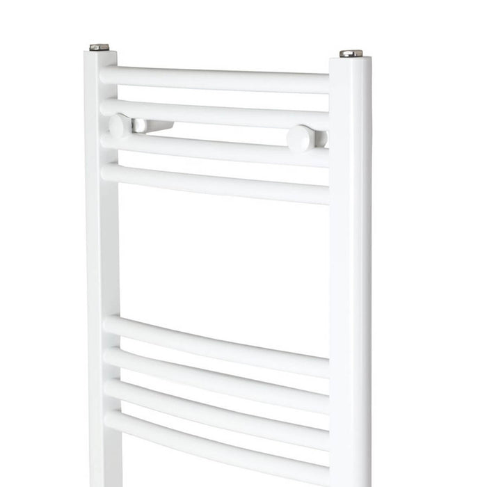 Towel Rail Radiator Curved Bathroom 120 x 45cm Gloss White Steel 1655BTU - Image 3