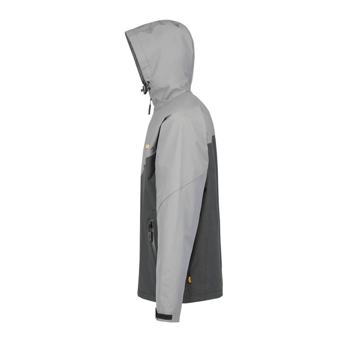 Mens Jacket Windproof Waterproof Lightweight Grey Large Hood Zipped 50" Chest - Image 3