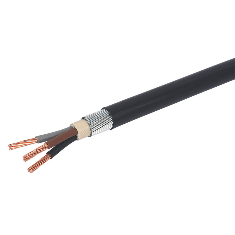 Prysmian Armoured Cable 6943X Round Black 3-Core 16mm² Indoor Outdoor Drum 25m - Image 1