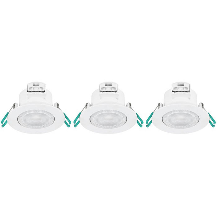 Sylvania Recessed Spotlight Integrated LED Warm White Round White 4.8W 3 Pack - Image 1