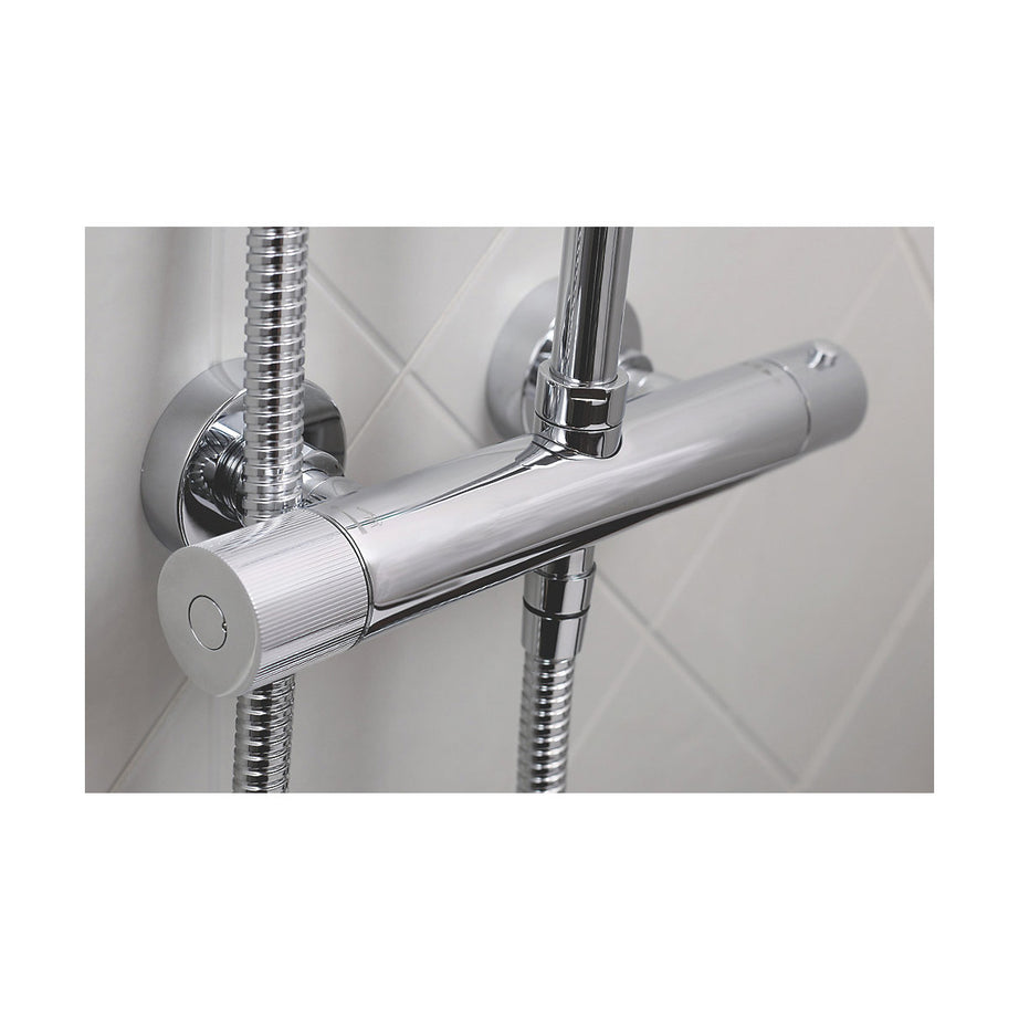 Bristan Thermostatic Shower Mixer Exposed Chrome Single Spray Pattern Twin Head - Image 3