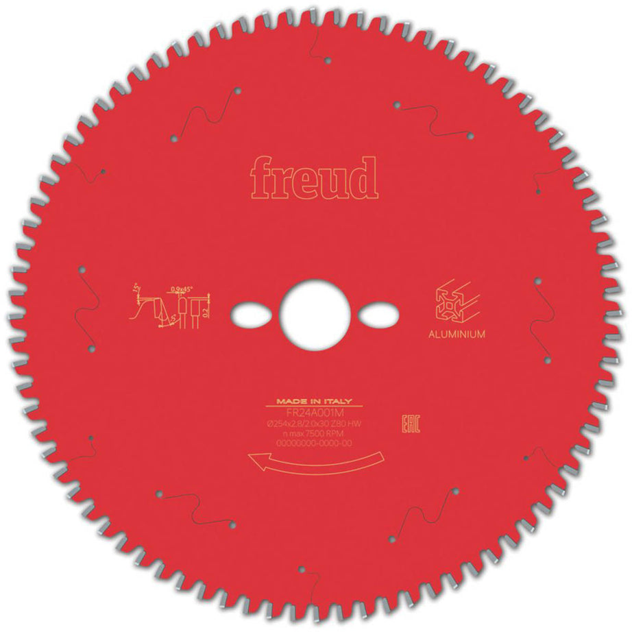 Circular Saw Blade Aluminium Plastic Fine Clean Cut Carbide 254mm x 30mm 80T - Image 1