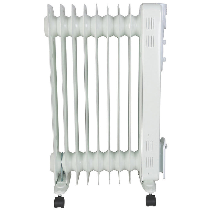 Oil Filled Radiator Heater Thermostat Timer White Portable 3 Heat Settings 2000W - Image 2
