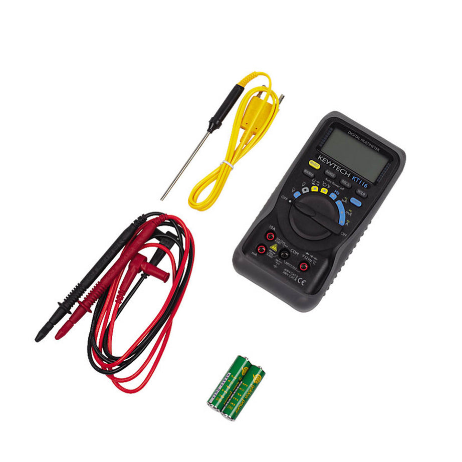 Kewtech Multimeter With Temperature Probe KT116 AC/DC Voltmeter Meter 600V - Image 1