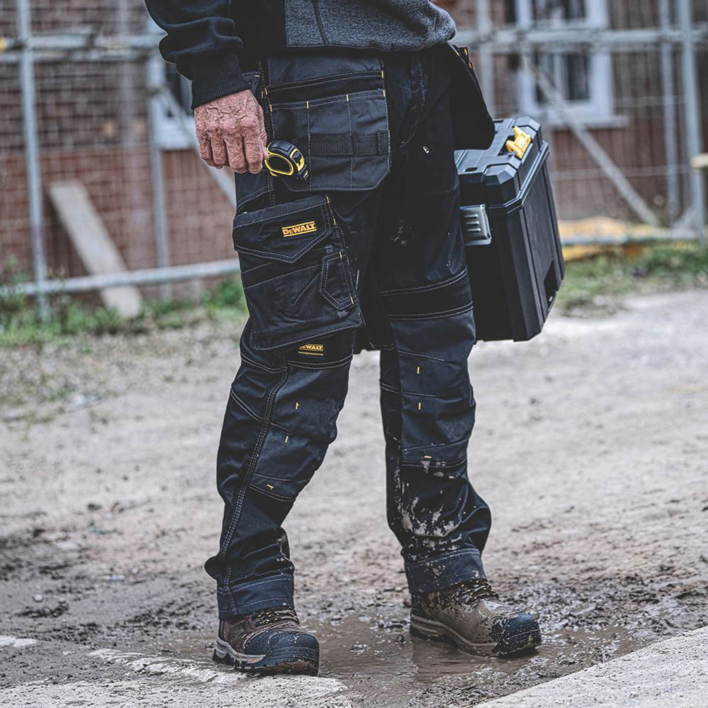 DeWalt Work Trousers Mens Regular Fit Black Grey Multi Pockets Cargo 34W 29L - Image 5