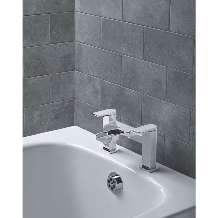 Bath Filler Tap Mono Mixer Double Lever Waterfall Brass Bathroom Contemporary - Image 3