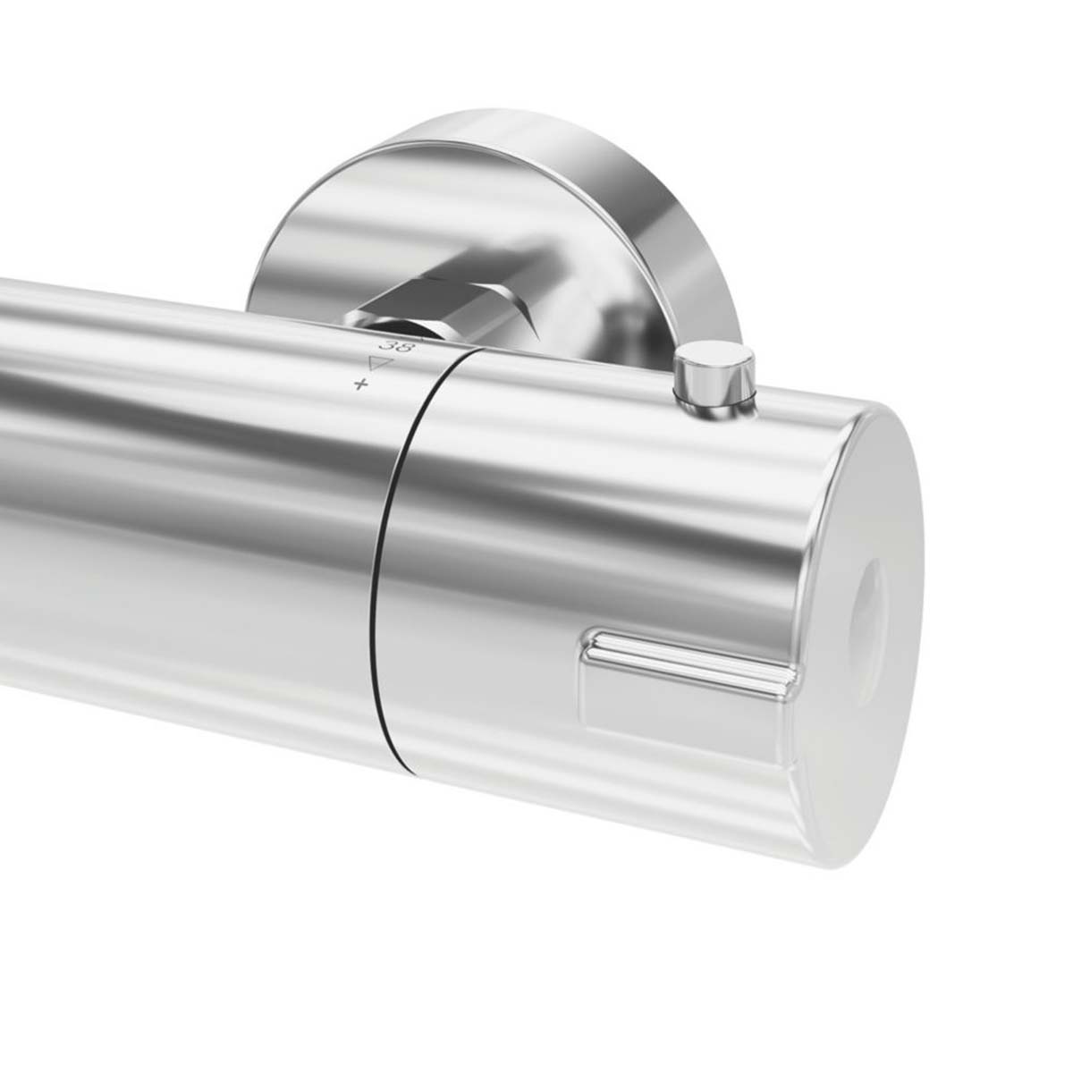 Bathroom Shower Mixer Push Button Exposed Valve Zinc Alloy Thermostatic Chrome - Image 5