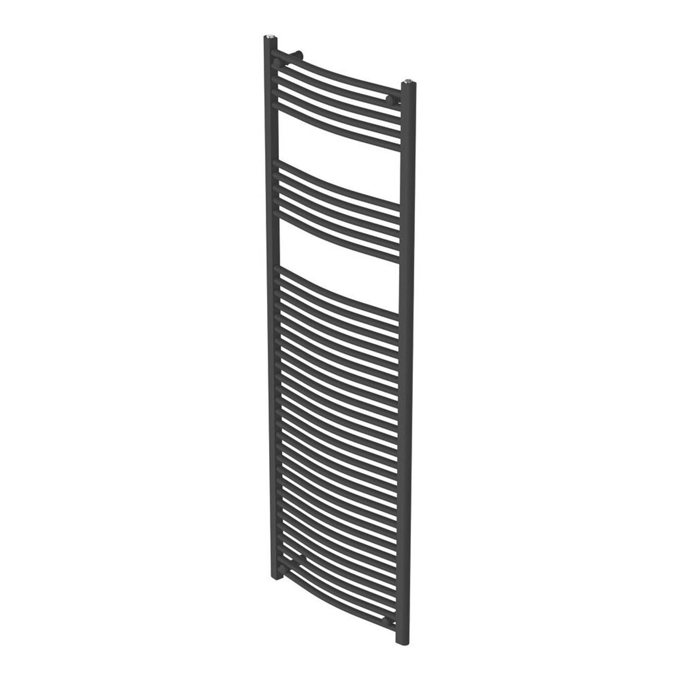Flomasta 1800mm x 600mm 2890BTU Black Curved  Towel Radiator - Image 1