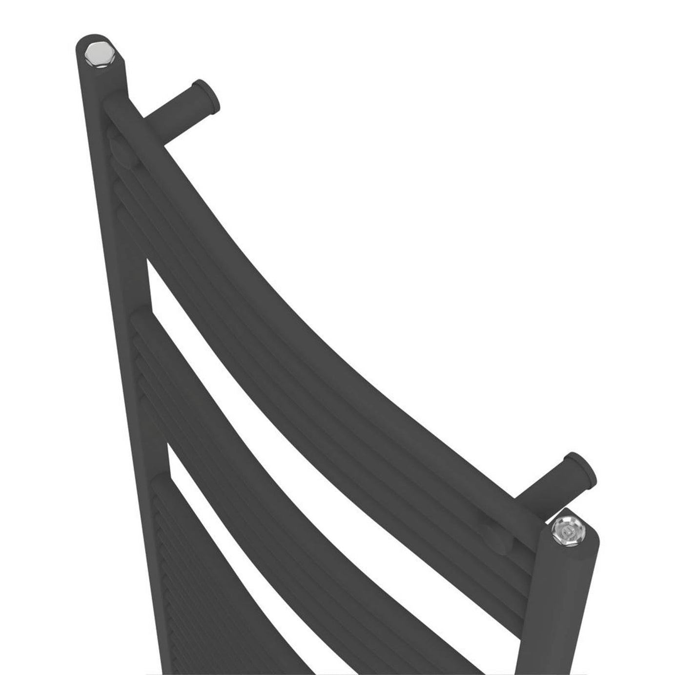 Flomasta 1800mm x 600mm 2890BTU Black Curved  Towel Radiator - Image 3