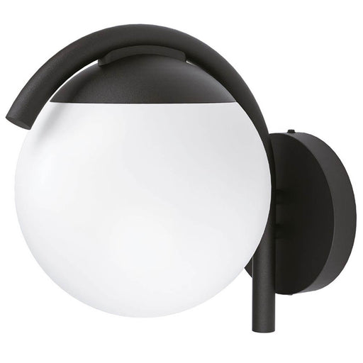 Outdoor Wall Light Black Globe Round Modern Compact Patio Porch Garden - Image 1