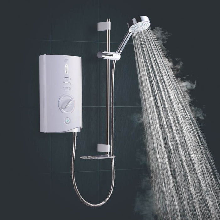 Mira Electric Shower 9kW 4Spray Pattern White Separate Controls Fixings Supplied - Image 2