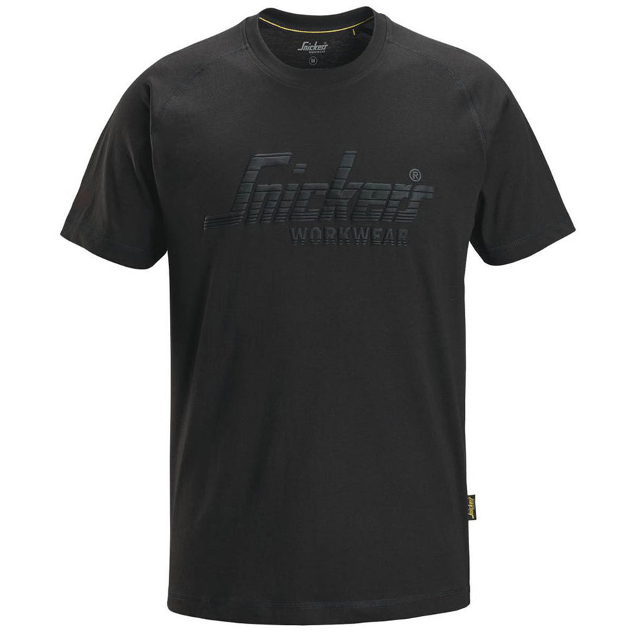 Snickers Mens Work T-Shirt 2590 Logo Short Sleeve Black Soft Large 43" Chest - Image 1