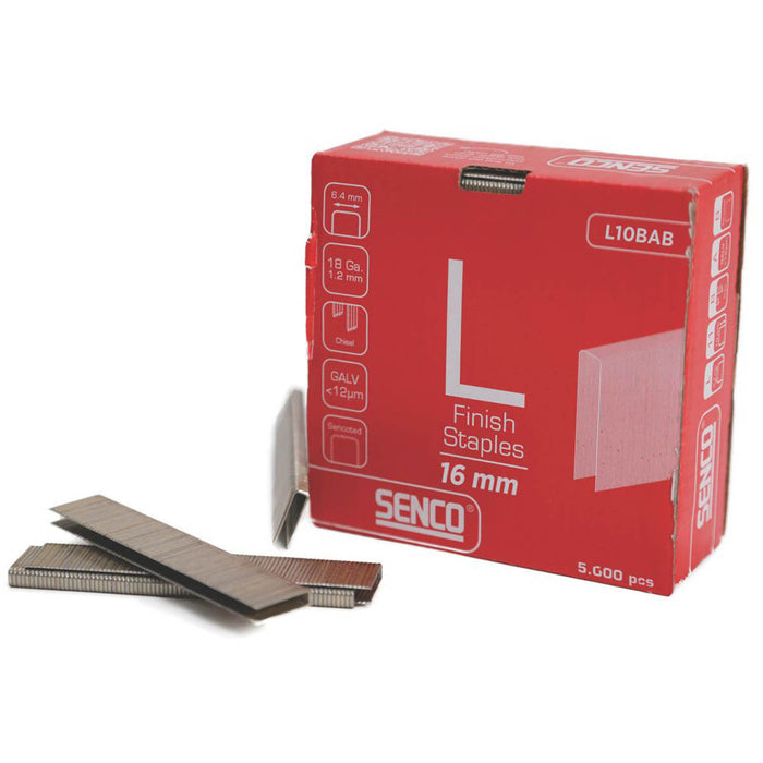 Senco L Staples Galvanised S150LS 18G Sencote Coating 16 x 6.4mm 5000 Pack - Image 1