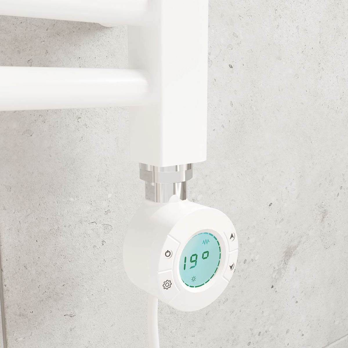 Flomasta Electric Towel Radiator Flat White Programmable 1000mm x 400mm 853BTU - Image 3