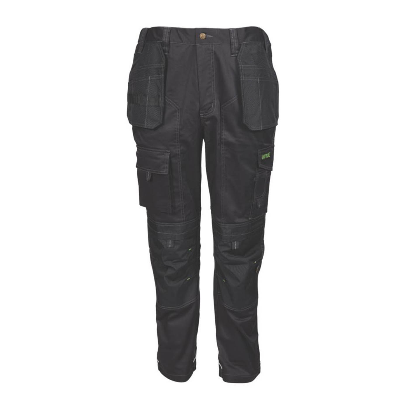 Apache Work Trousers Mens Regular Fit Black Stretch Multi Pockets Cargo 42W 31L - Image 1