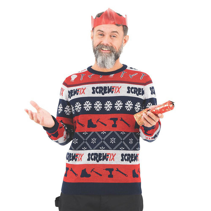 Site Screwfix Christmas Jumper Multi-Coloured Small 38.5" Chest - Image 3