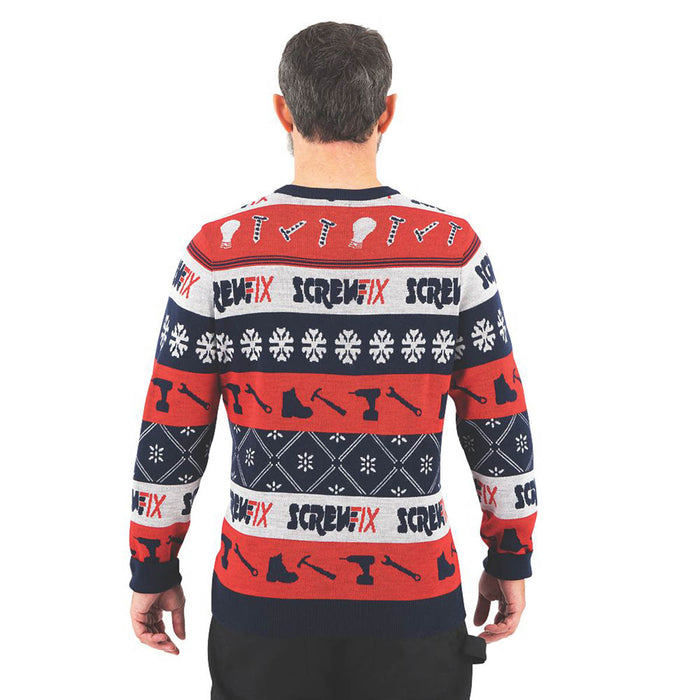 Site Screwfix Christmas Jumper Multi-Coloured Small 38.5" Chest - Image 4