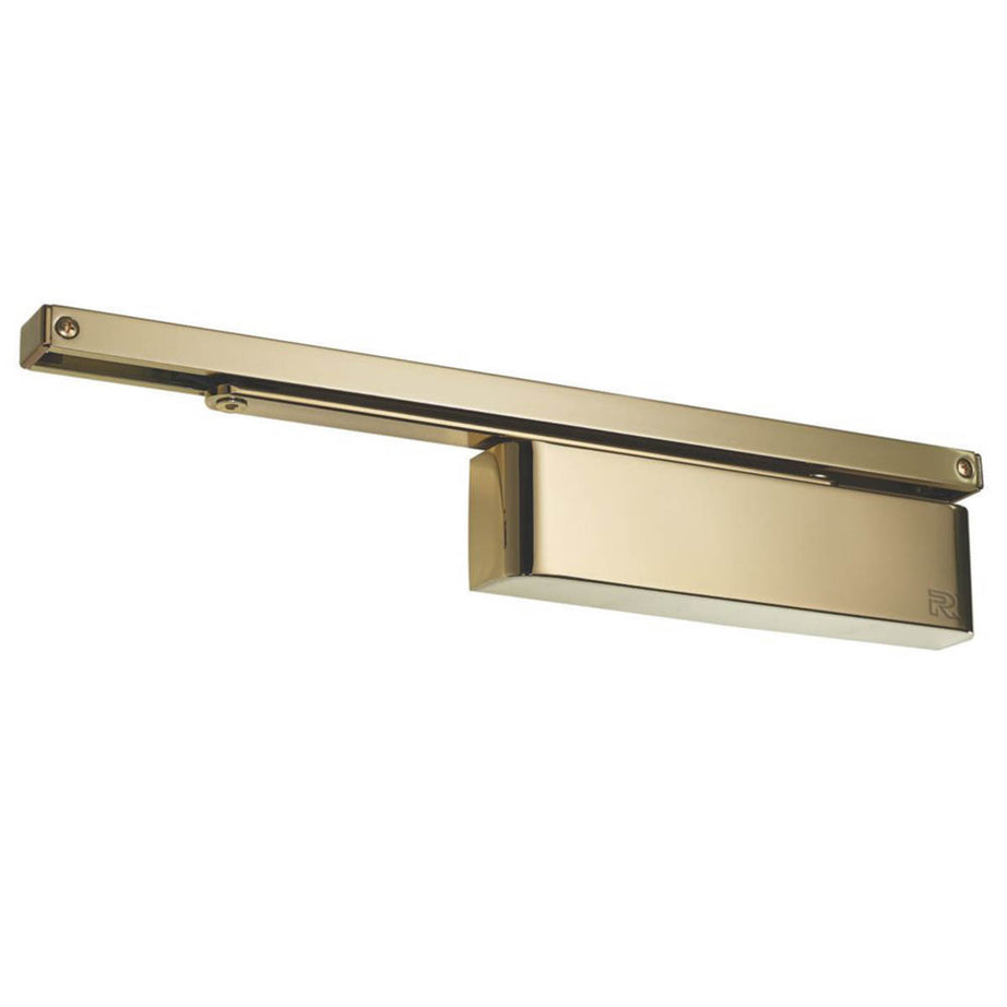 Rutland Overhead Door Closer Polished Brass TS.11204 Fire Rated Cam-Action - Image 1