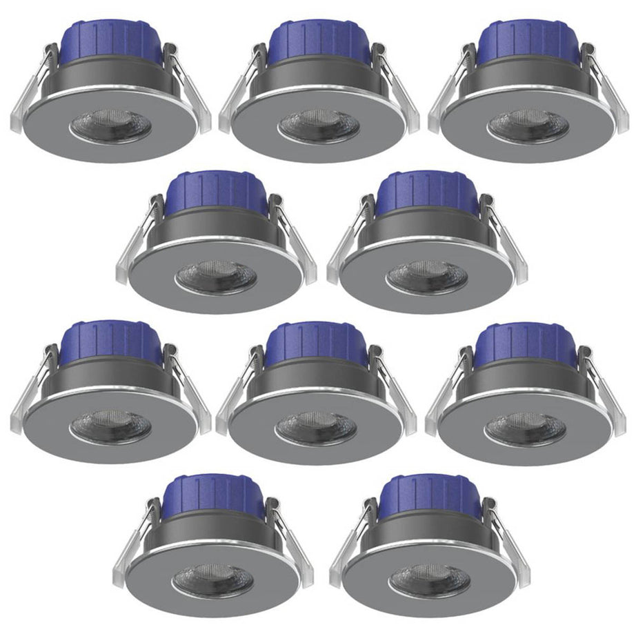LAP LED Downlights Fixed Fire Rated Polished Chrome Variable White 5.5W 10 Pack - Image 1