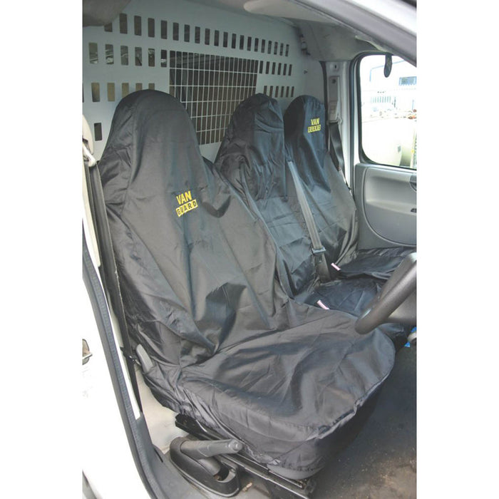 Van Guard Seat Covers Universal Single And Double Nylon Black Waterproof 2 Pack - Image 4