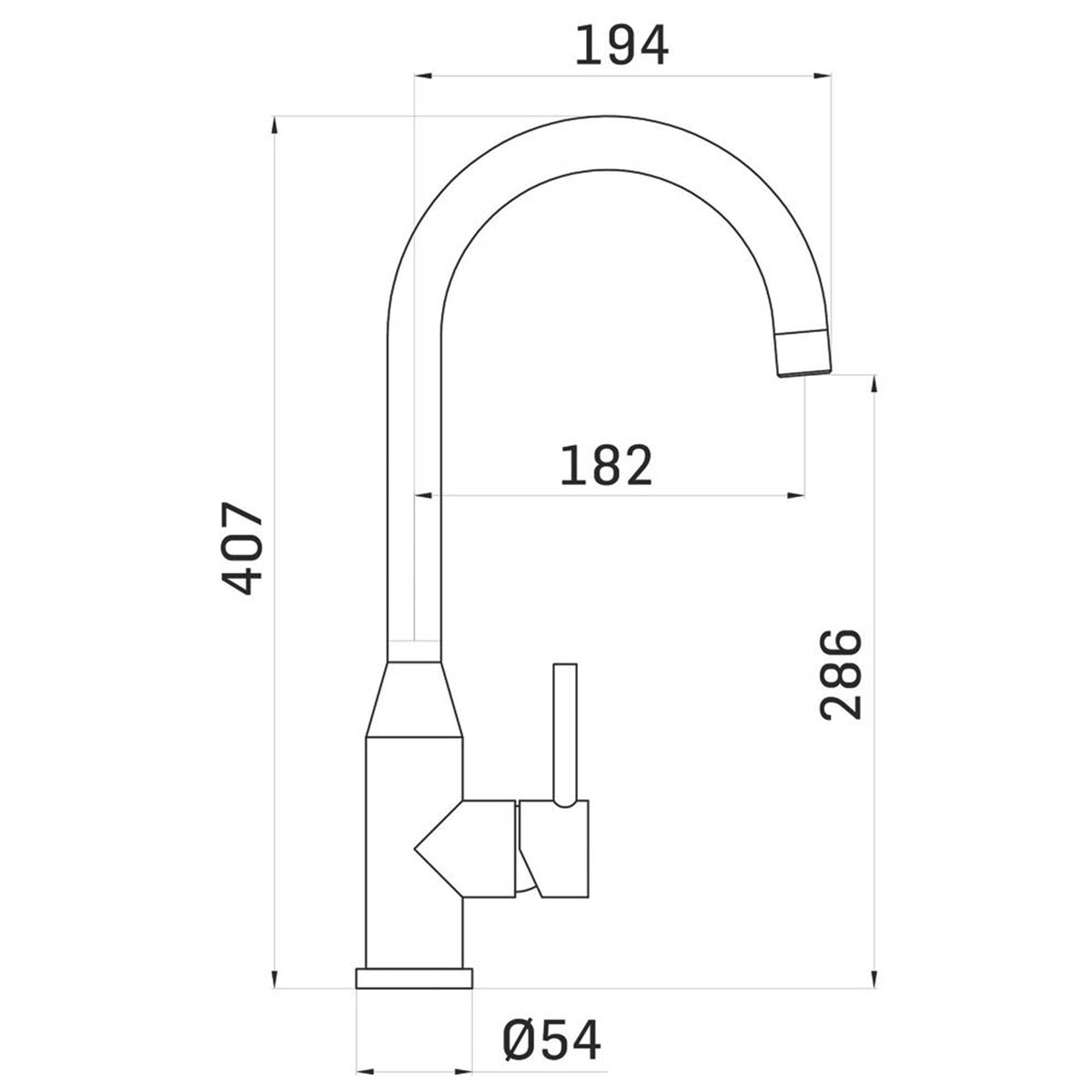 Franke Kitchen Tap Mono Mixer Silver Single Lever Swivel Spout Modern Faucet - Image 3