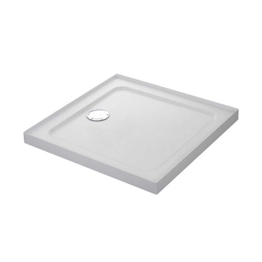 Mira Shower Tray Square With Upstands White Durable Resin Stone 800 x 800 x 40mm - Image 1