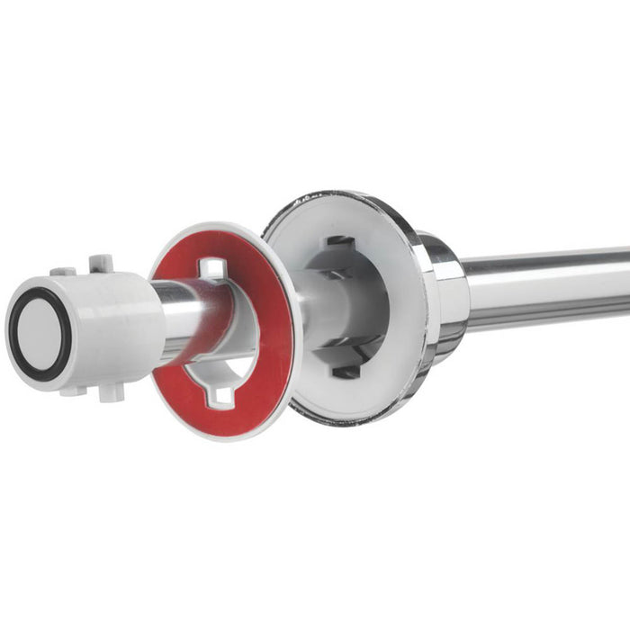 Shower Rod Curtain Rail Telescopic Round Telescopic Aluminium Chrome 1170mm - Image 3
