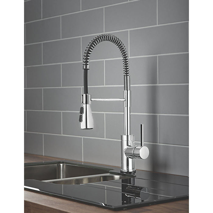 Kitchen Tap Mono Mixer Chrome Single Lever Pull Out Spout Modern Faucet - Image 6
