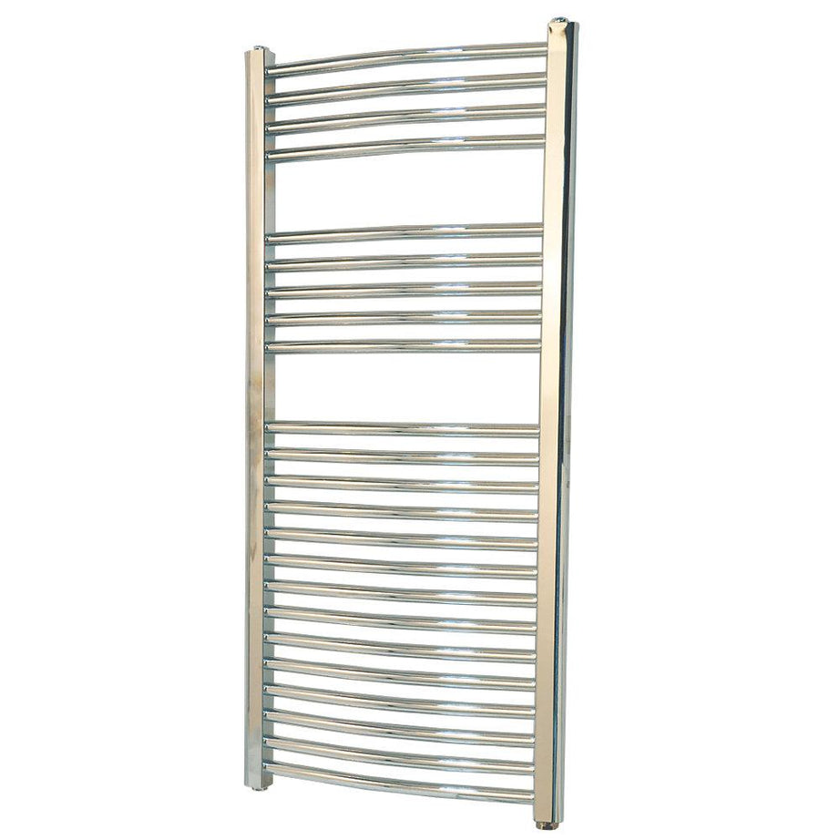 Flomasta Electric Towel Rail Radiator Chrome Curved Bathroom Warmer H110xW50cm - Image 1