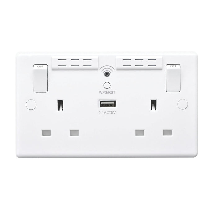 LAP Extender Socket White USB 240 V Wi-Fi 2 Gang With LED Indicator 2.4GHz 13 A - Image 2