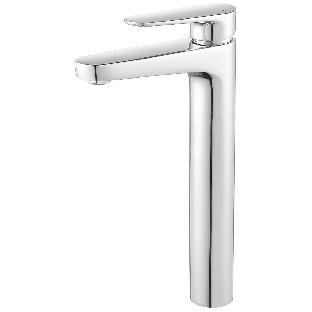 Bathroom Basin Tap Mono Mixer Tall Silver Single Lever Clicker Waste Faucet - Image 1