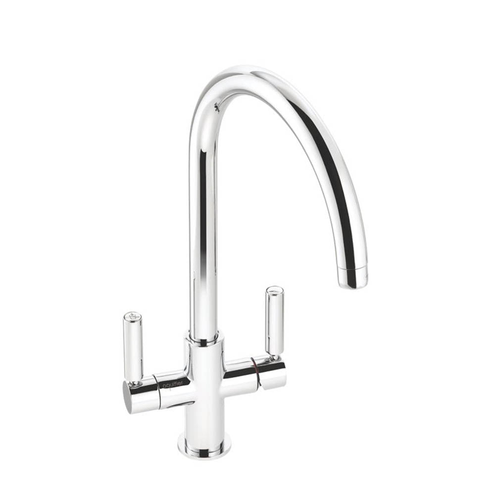 Kitchen Mono Tap Dual Lever 3 Way Chrome Cartridge Filter 1/4 Turn Brass 5.5 Bar - Image 1