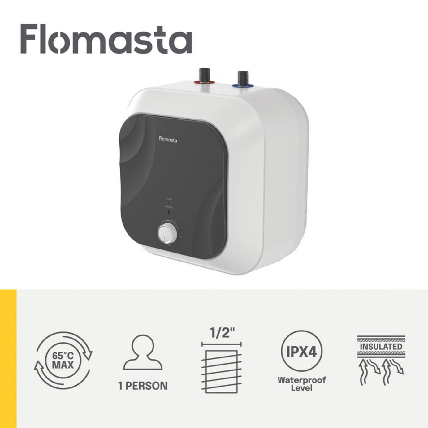 Flomasta Electric Water Heater Undersink Compact Wall Mounted Durable 2kW 10Ltr - Image 4