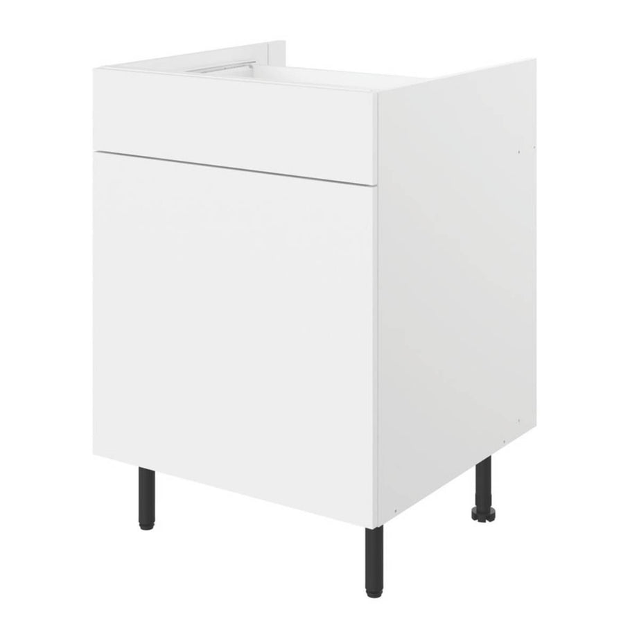 Kitchen Base Unit Cabinet Matt White Door Drawer Storage Cupboard 60x59x86cm - Image 1
