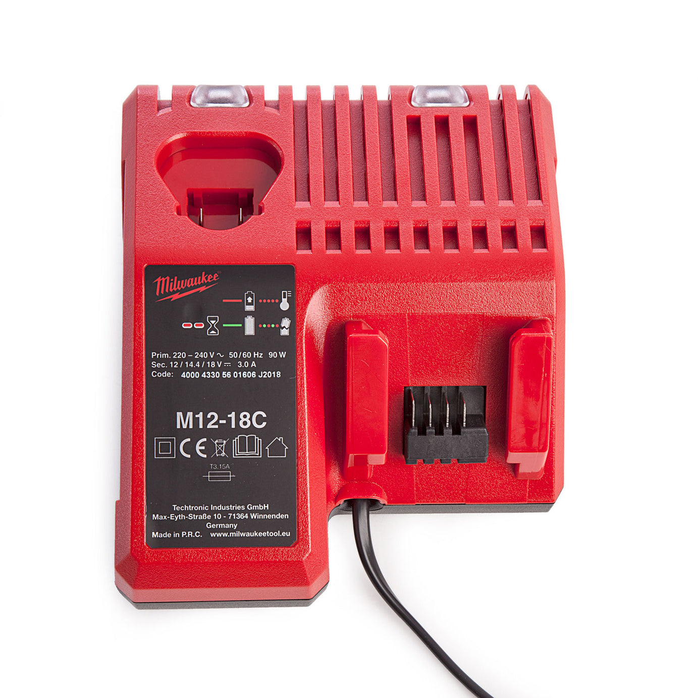 Milwaukee Battery Charger Dual Port 12V/18V ‎M12-18C Redlithium Compact - Image 2