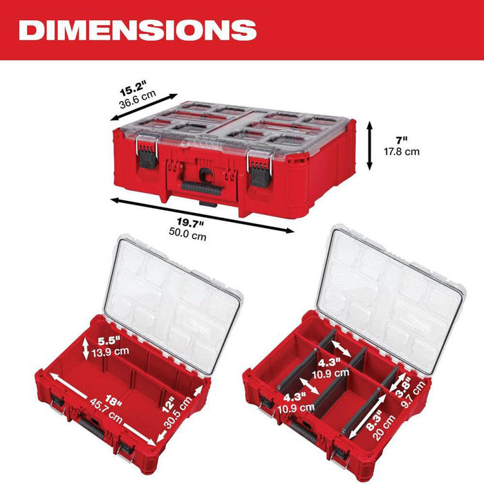 Milwaukee Tool Box Organizer Deep Packout Impact Resistant Adjustable Durable - Image 4