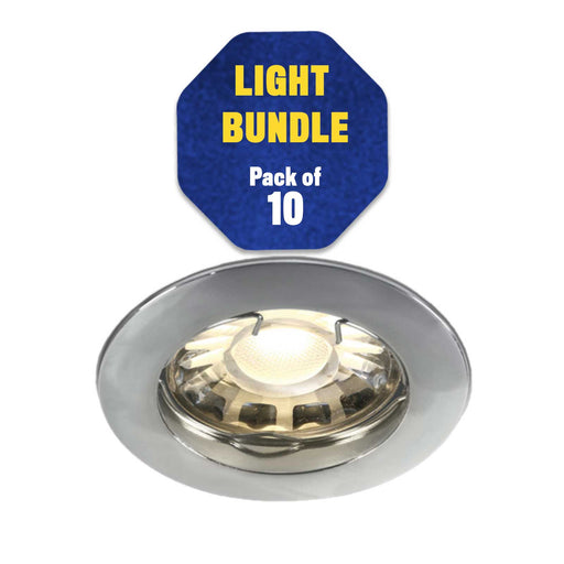 10 x Recessed Ceiling Lights Spot Light Downlights Round Brushed Chrome 50W - Image 1